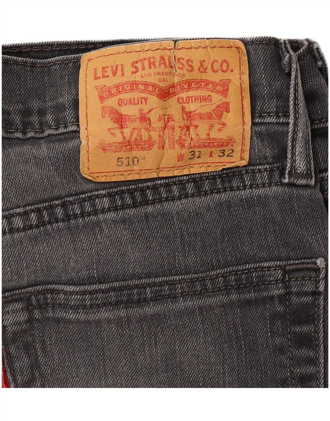 LEVI'S Herre 510 Skinny Jeans W31 L32 Grå Bomuld