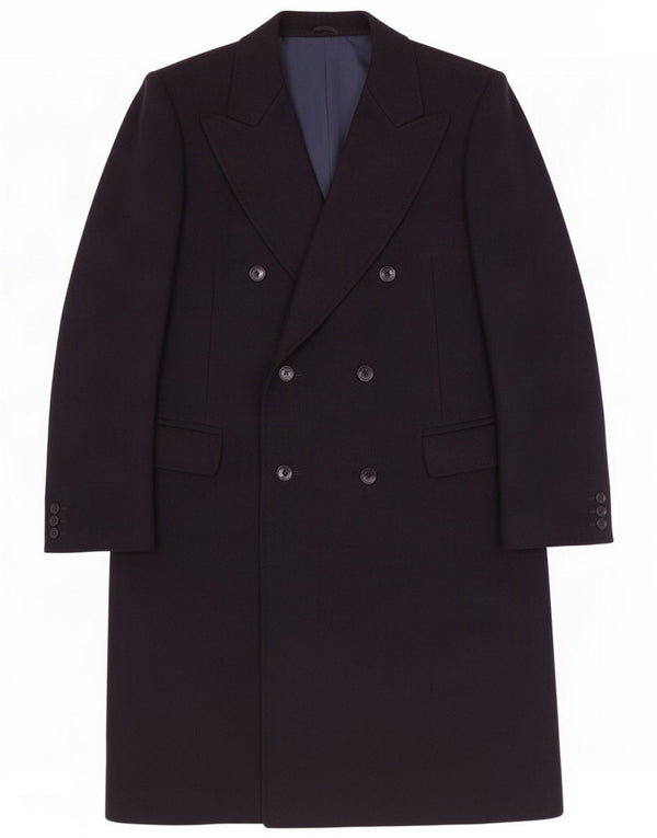 Vintage Mens Double Breasted Coat IT 54 XL Navy Blue