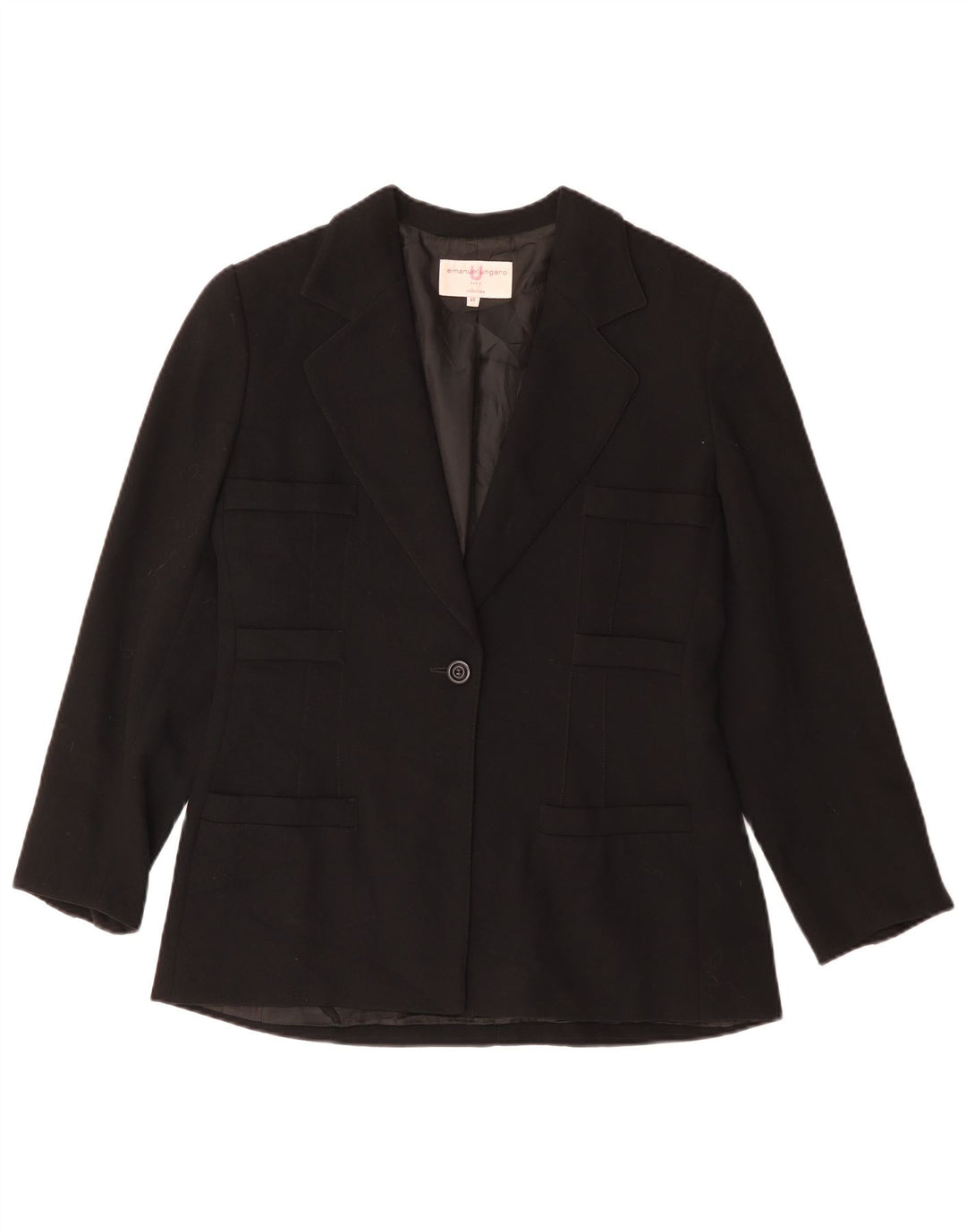 Emanuel Ungaro Dame 1 Knap Blazer Jakke IT 48 XL Sort