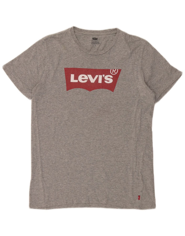 Levi's Herre grafisk T-shirt top mellemgrå bomuld