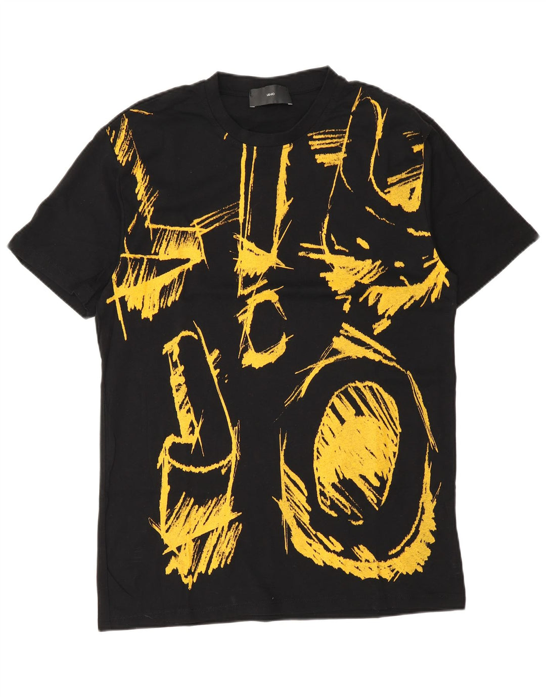 Liu Jo Herre Grafisk T-Shirt Top Medium Sort Bomuld