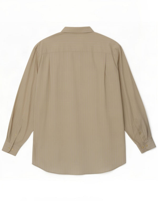 Nautica Herreskjorte Størrelse 17 XL Beige Stribet Bomuld