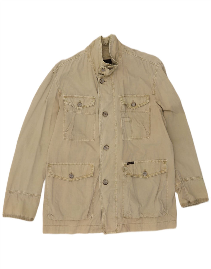 MARLBORO CLASSICS Herre Utility Jacket UK 42 XL Khaki Cotton