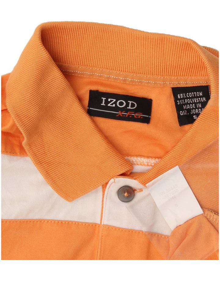 IZOD Mens Polo Shirt Small Orange Colourblock Cotton Vintage Izod and Second-Hand Izod from Messina Hembry 