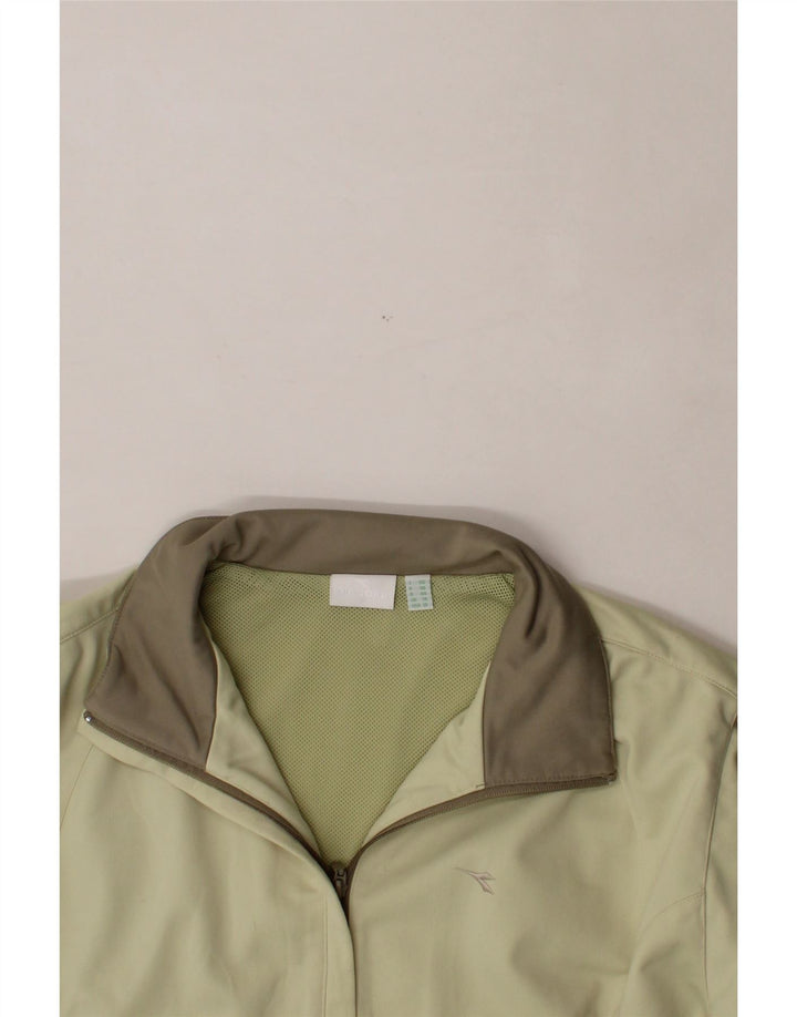 DIADORA Womens Tracksuit Top Jacket UK 18 XL Green Colourblock Polyester Vintage Diadora and Second-Hand Diadora from Messina Hembry 