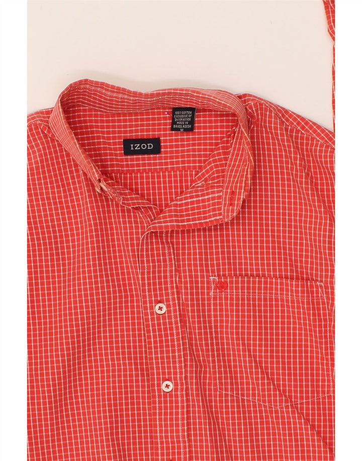 IZOD Mens Shirt Medium Red Check Cotton Vintage Izod and Second-Hand Izod from Messina Hembry 