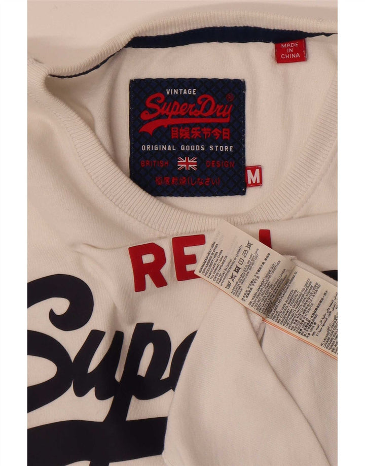 Superdry Herre almindelig grafisk T-shirt top mellem hvid bomuld