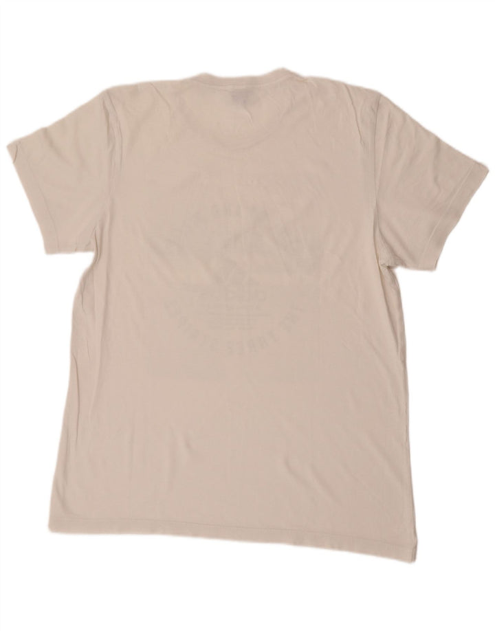 Adidas Herre Tre Stripes Grafisk T-Shirt Top Medium White