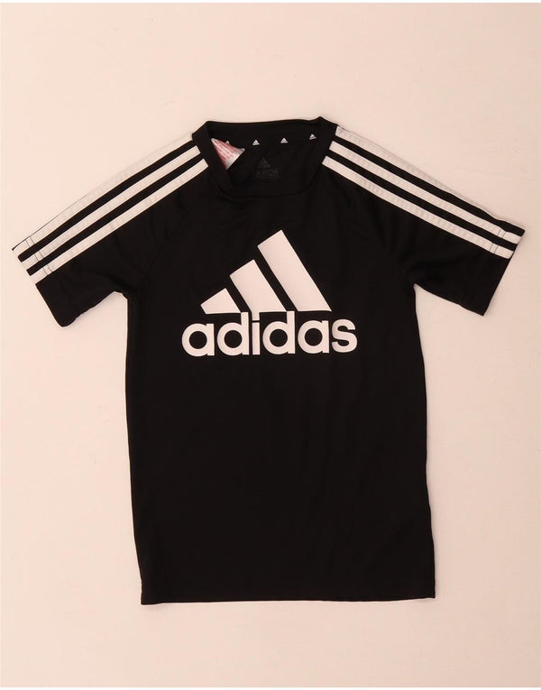 Adidas Boys Aeroready Graphic T-Shirt Top 7-8 år Sort Polyester