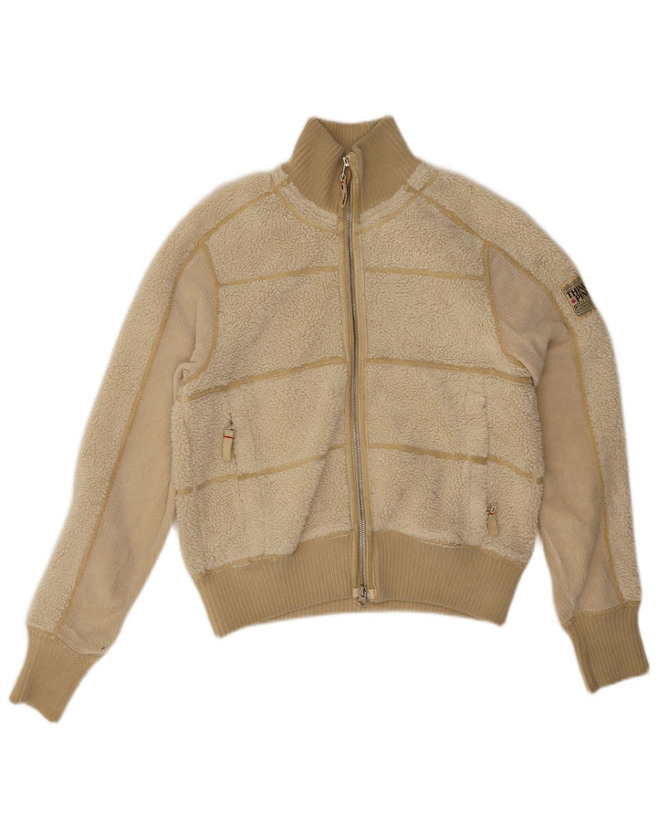 Think Pink Womens Bomber Fleece Jacket UK 12 Medium Yellow Acryl