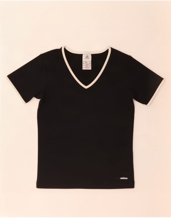 Adidas Womens Crop T-Shirt Top UK 10 Small Black Polyamide