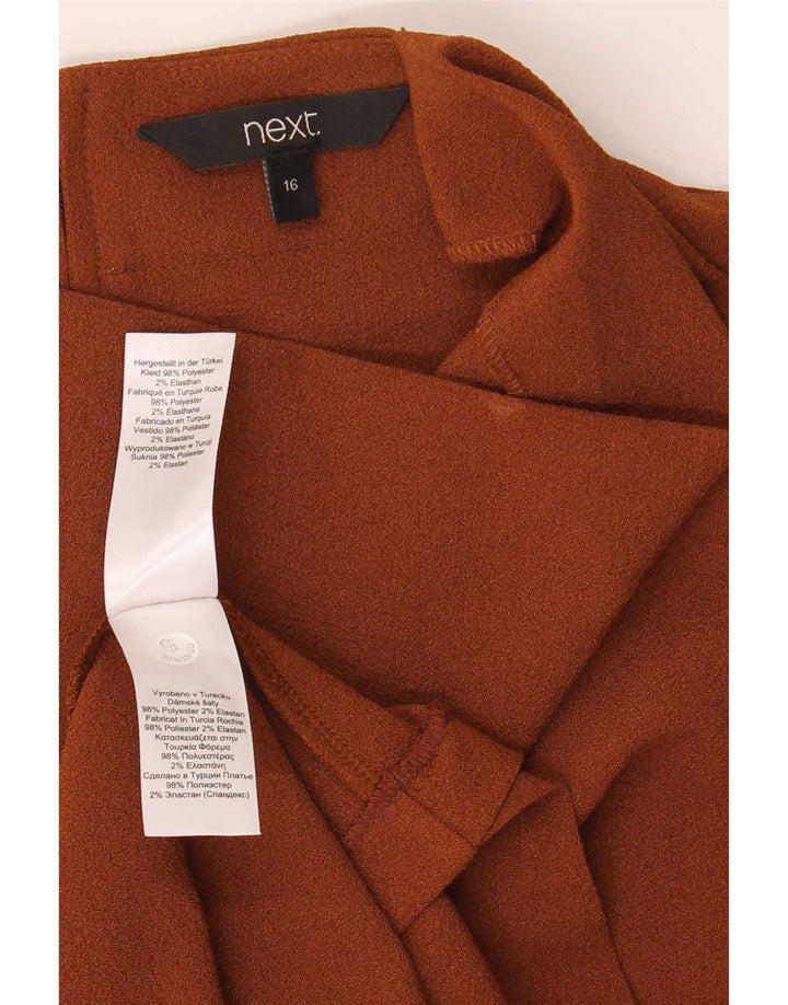 Næste Kvinders Ærmeløs Skede Kjole UK 16 Large Brown Polyester