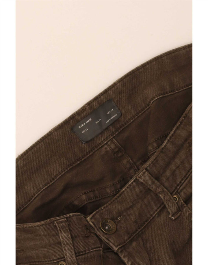 Zara Herre Slim Cargo Bukser EU 44 Large W34 L29 Khaki