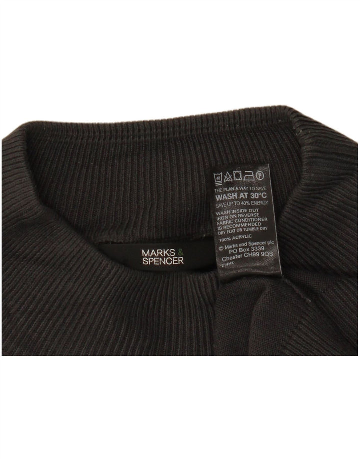 Marks & Spencer Dame Turtle Neck Jumper Sweater UK 16 Large Grå Akryl