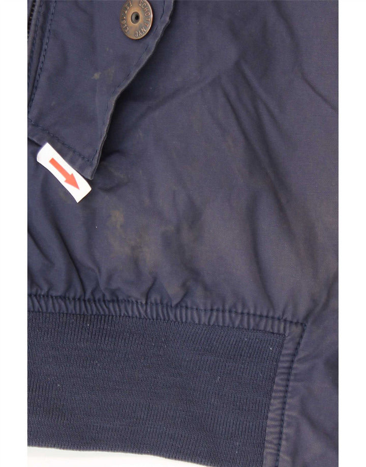 Schott Herre Bomber Jacket UK 44 2XL Navy Blue Bomuld