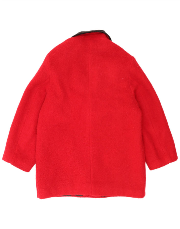 C&A Dame 3/4 ærmet dobbeltradet frakke UK 14 Medium rød uld