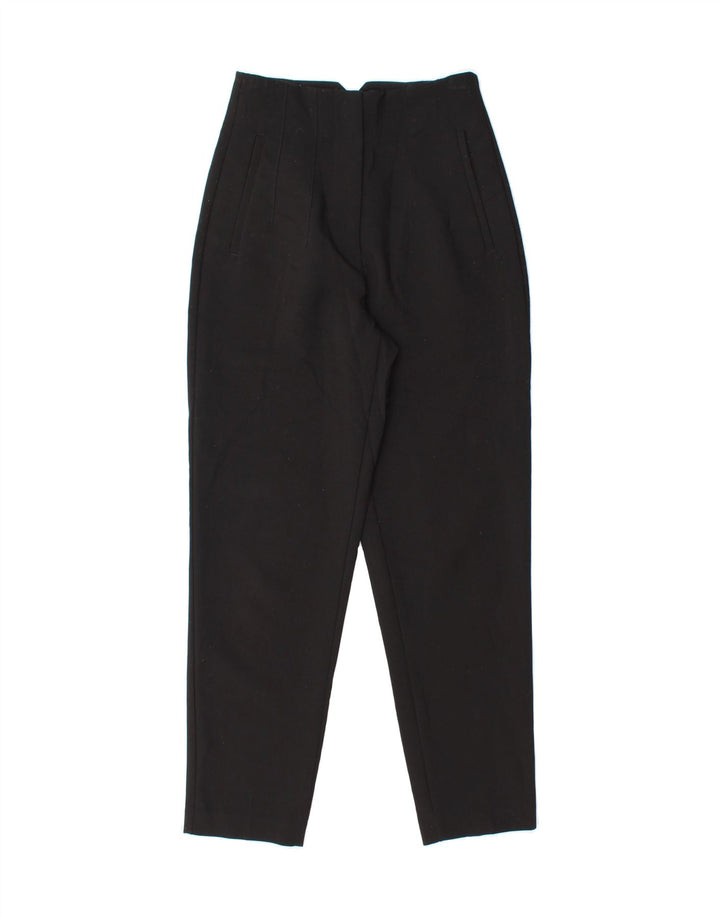 ZARA Womens Slim Casual Trousers XS W24 L26 Black Polyester Vintage Zara and Second-Hand Zara from Messina Hembry 