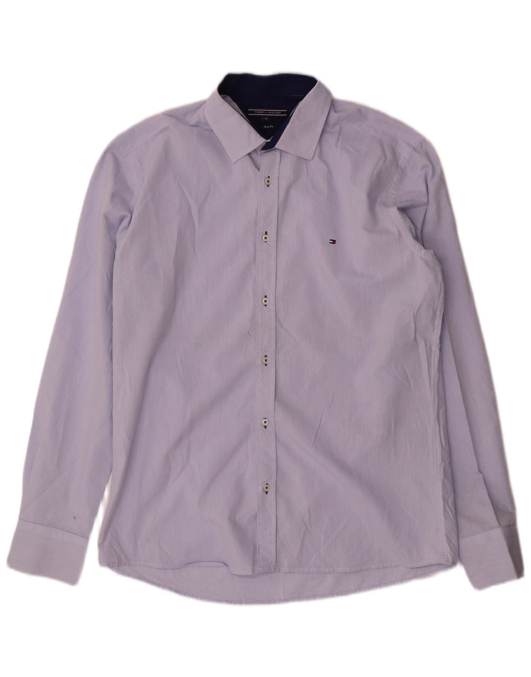 Tommy Hilfiger herre Slim Fit skjorte XL blå bomuld