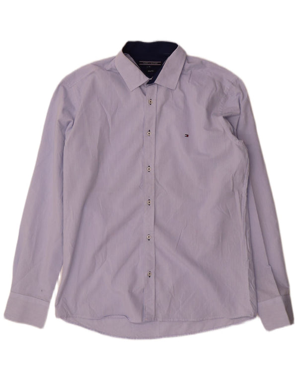 Tommy Hilfiger herre Slim Fit skjorte XL blå bomuld