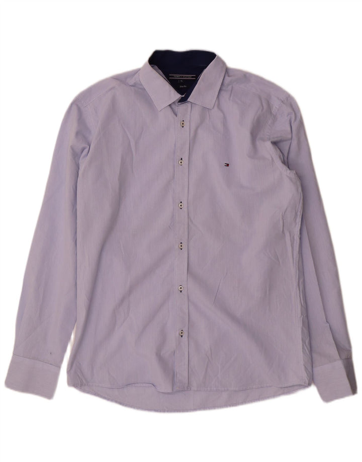 Tommy Hilfiger herre Slim Fit skjorte XL blå bomuld