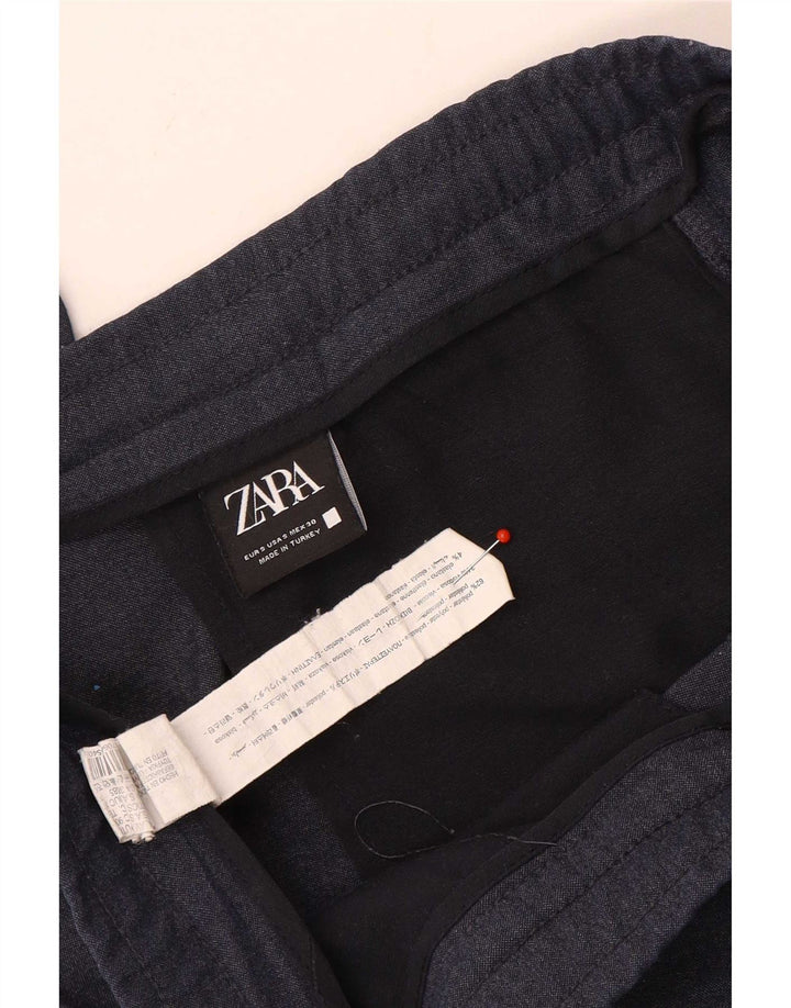 Zara Herre Slim Chino Bukser Small W30 L30 Navy Blue Polyester
