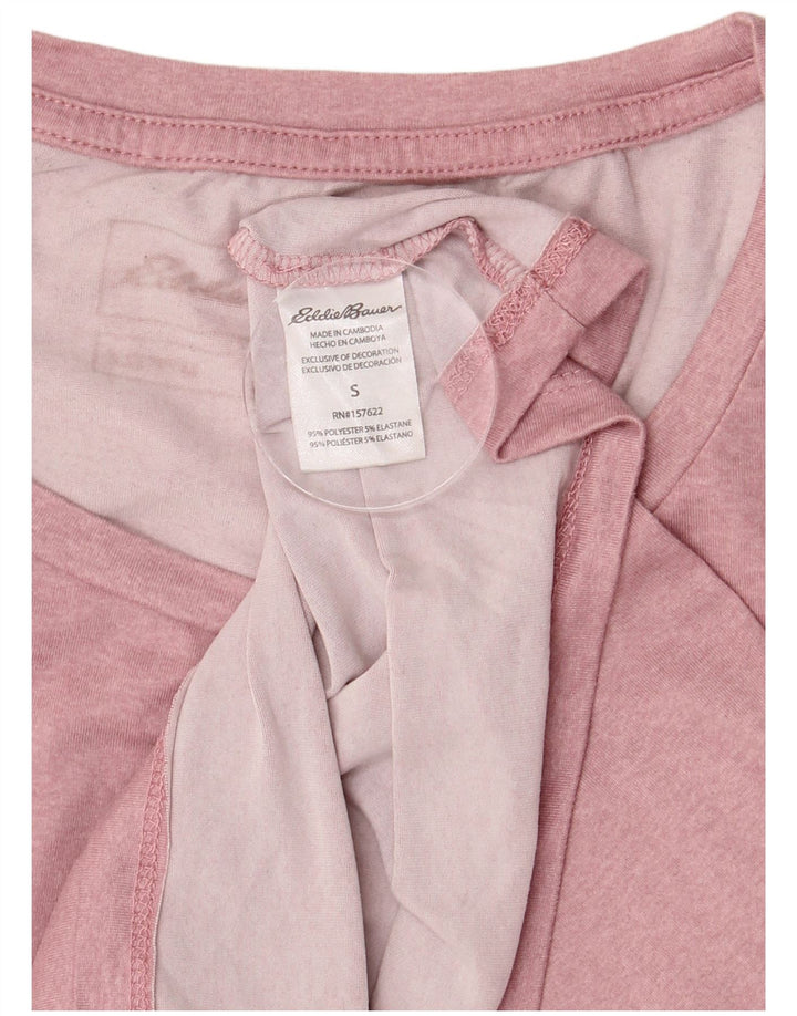 EDDIE BAUER Dame T-Shirt Top UK 10 Lille Pink Polyester