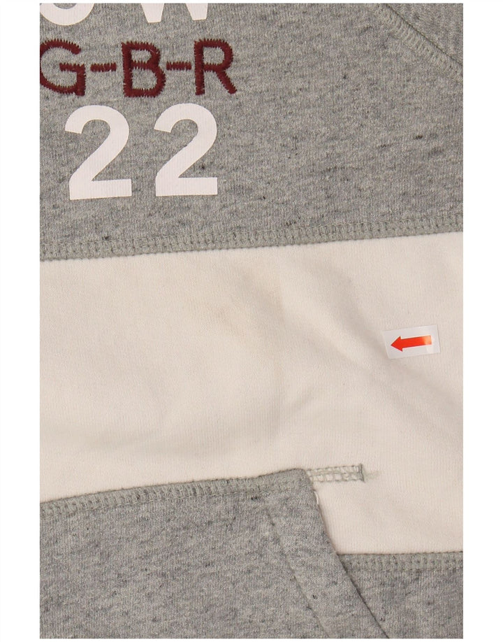 JACK WILLS Grafisk hættetrøje til kvinder UK 12 Medium Grey Colourblock