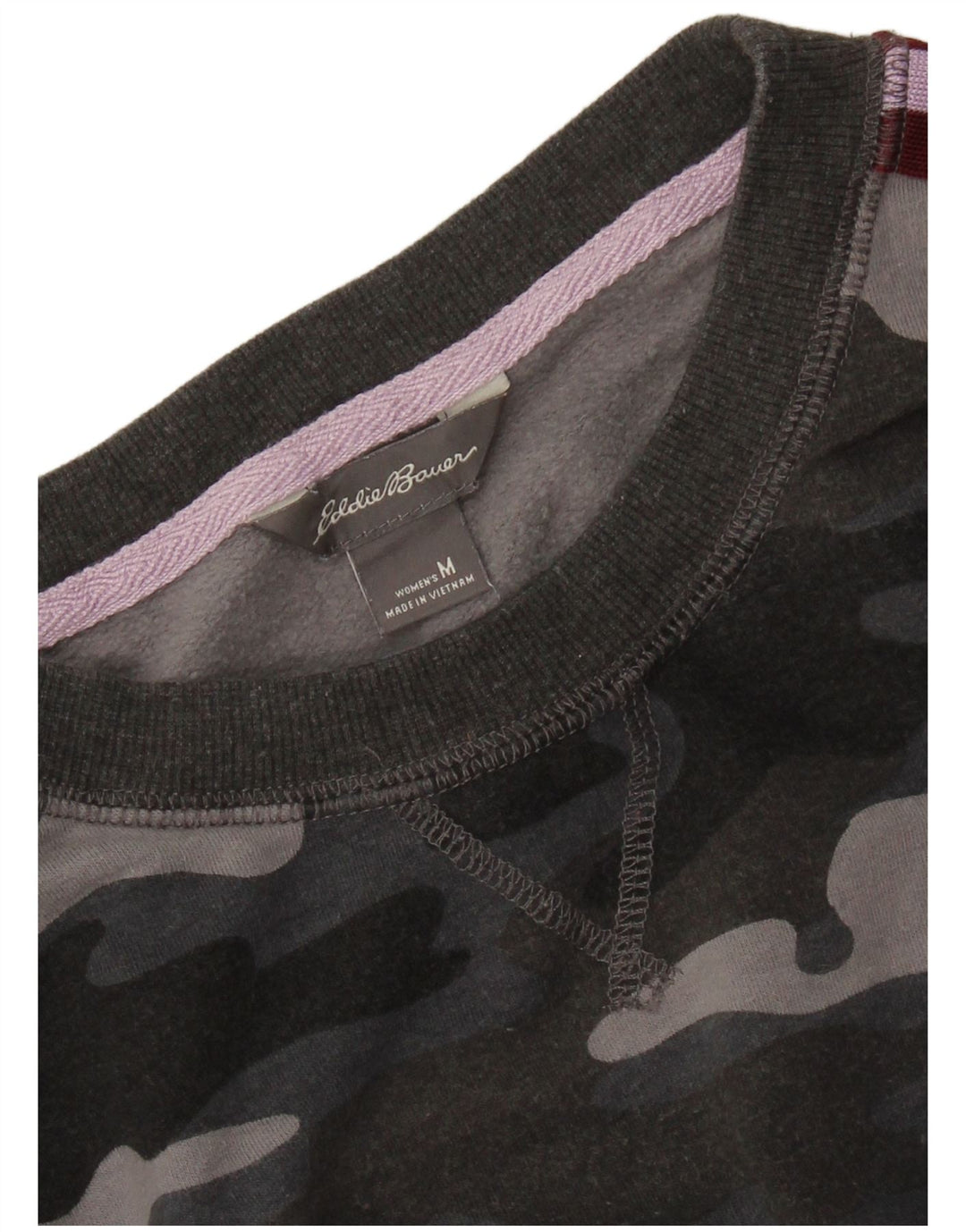 EDDIE BAUER Dame Sweatshirt Jumper UK 14 Medium Grey Camouflage