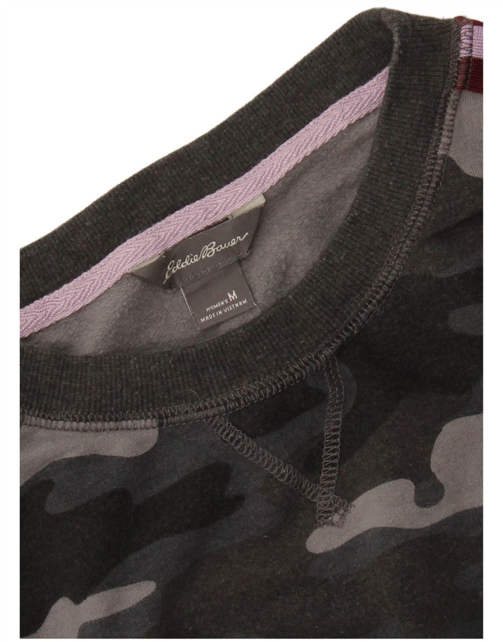EDDIE BAUER Dame Sweatshirt Jumper UK 14 Medium Grey Camouflage