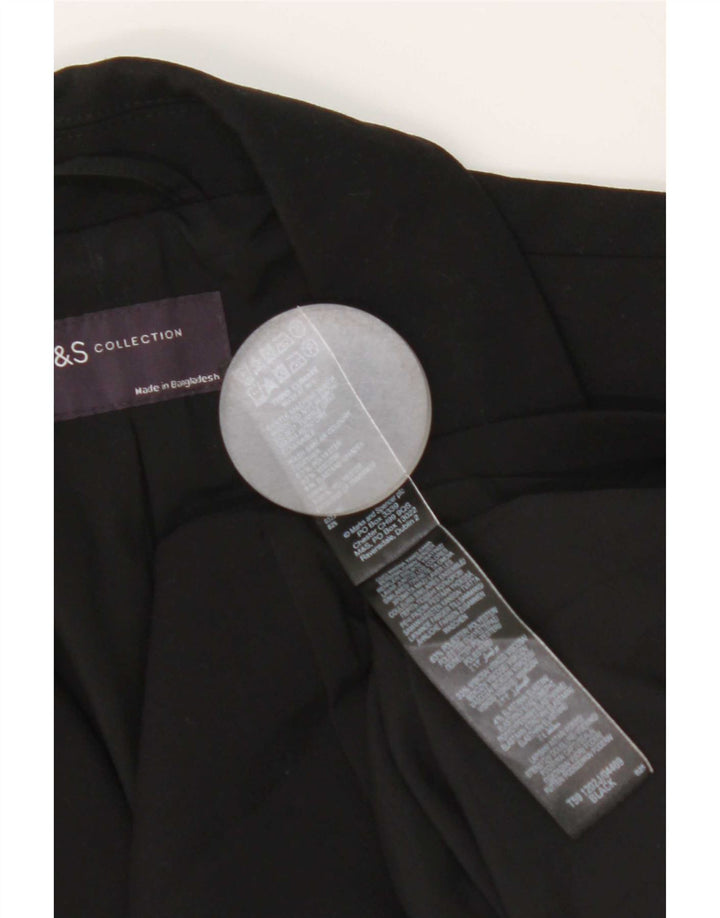 Marks & Spencer Dame 1 Knap Blazer Jakke UK 12 Medium Sort Polyester