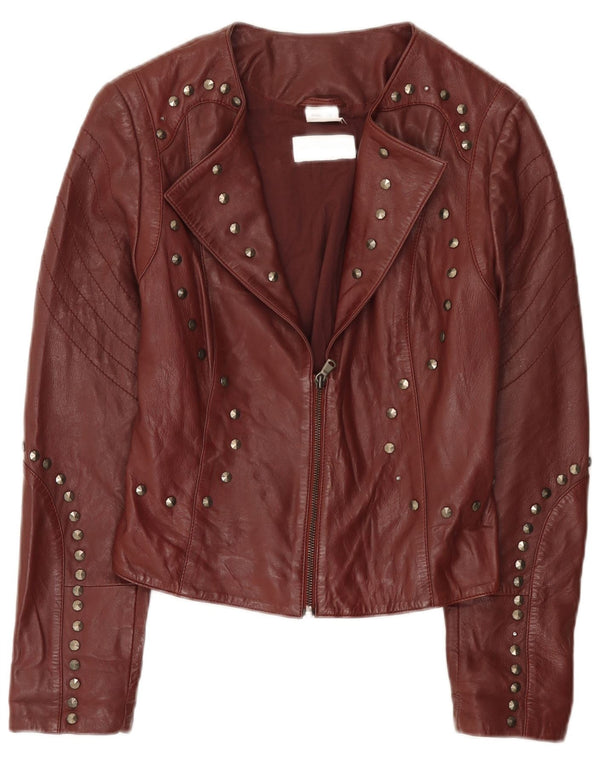 Amy Vermont dame bikerjakke EU 38 Medium Burgundy plettet