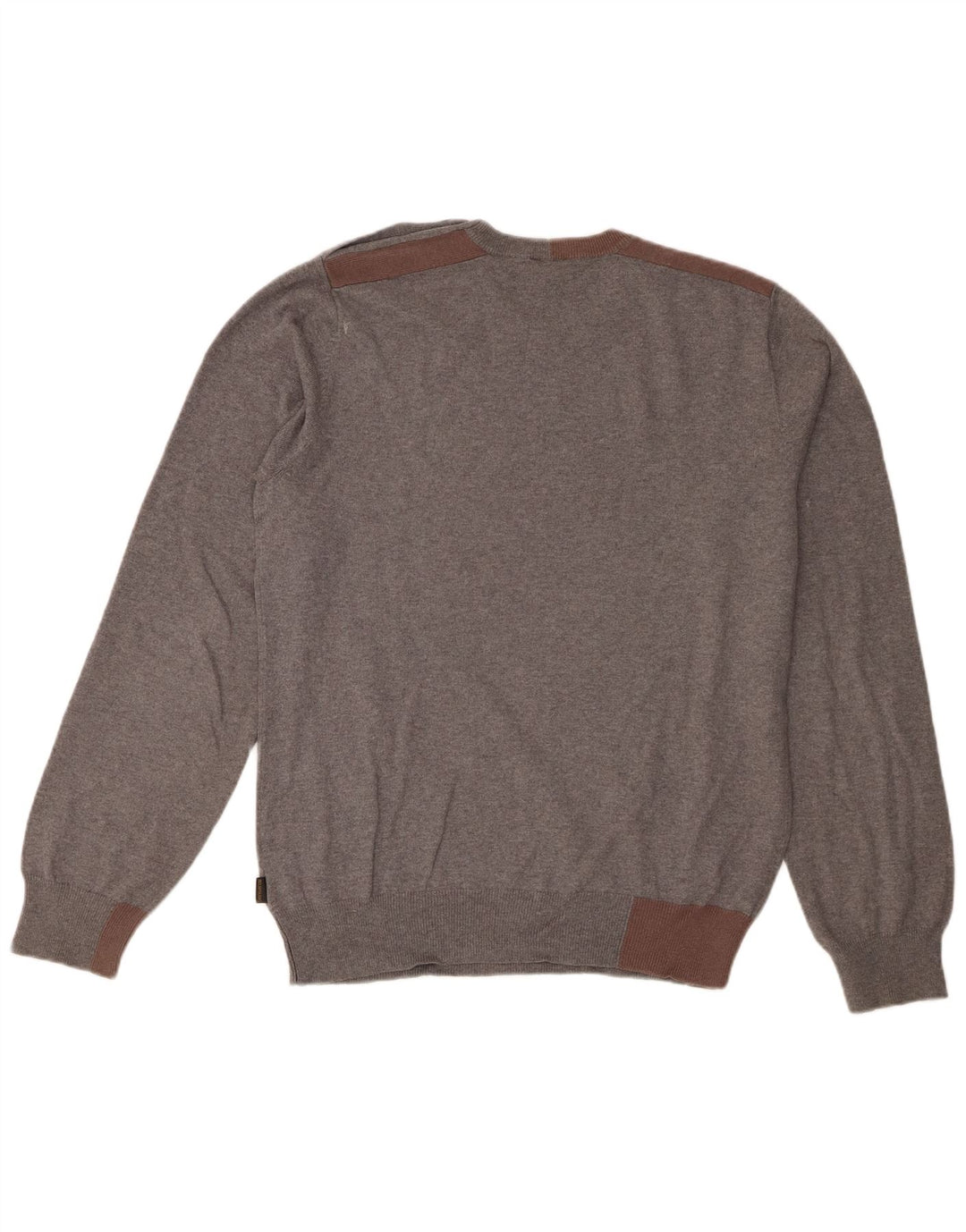 Paul Smith Herre rund hals sweater mellemgrå Colourblock bomuld