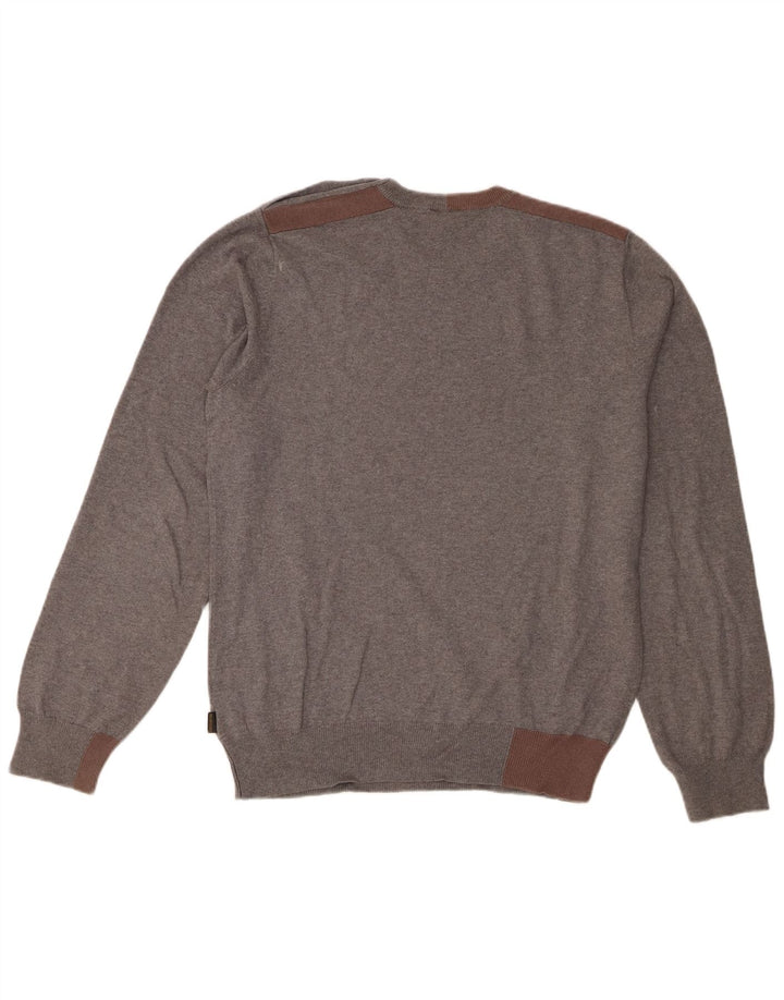 Paul Smith Herre rund hals sweater mellemgrå Colourblock bomuld