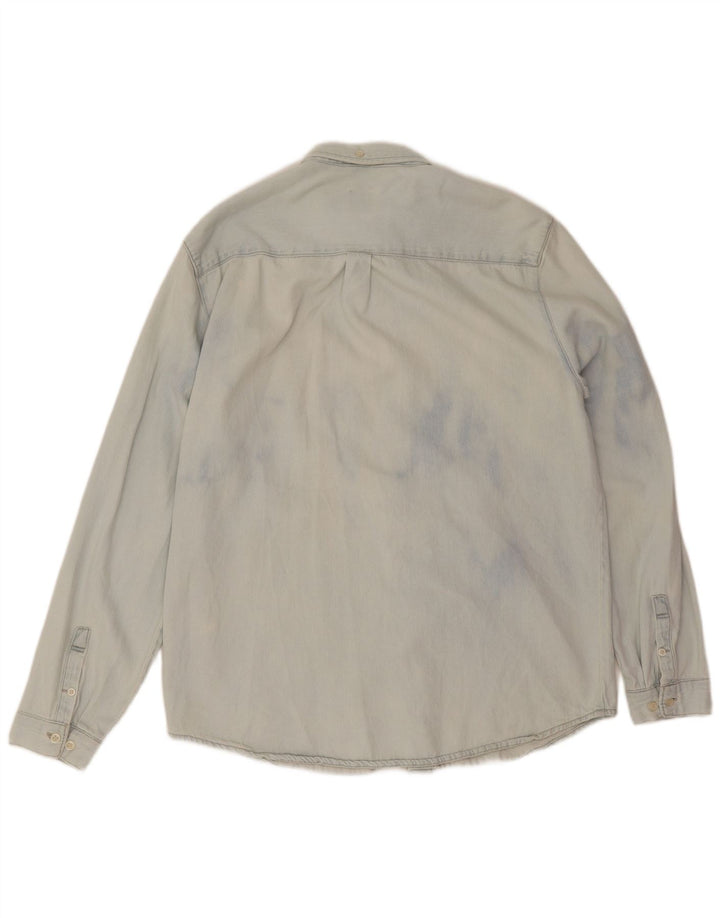 Zara Herre Denim Shirt XL Blå Bomuld
