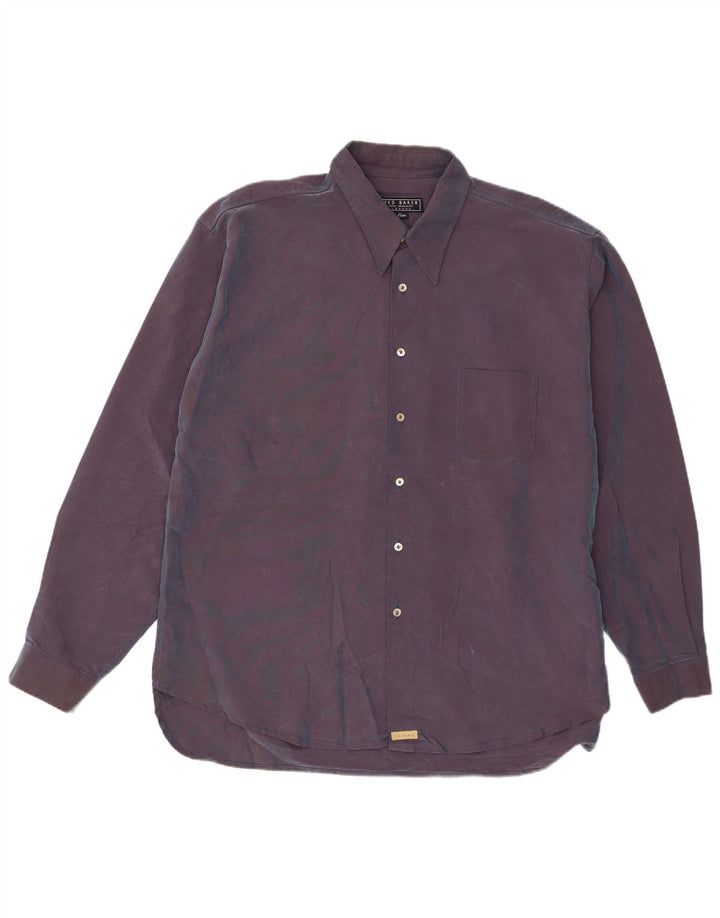Ted Baker Herreskjorte str. 5 XL Navy Blue Polynosic