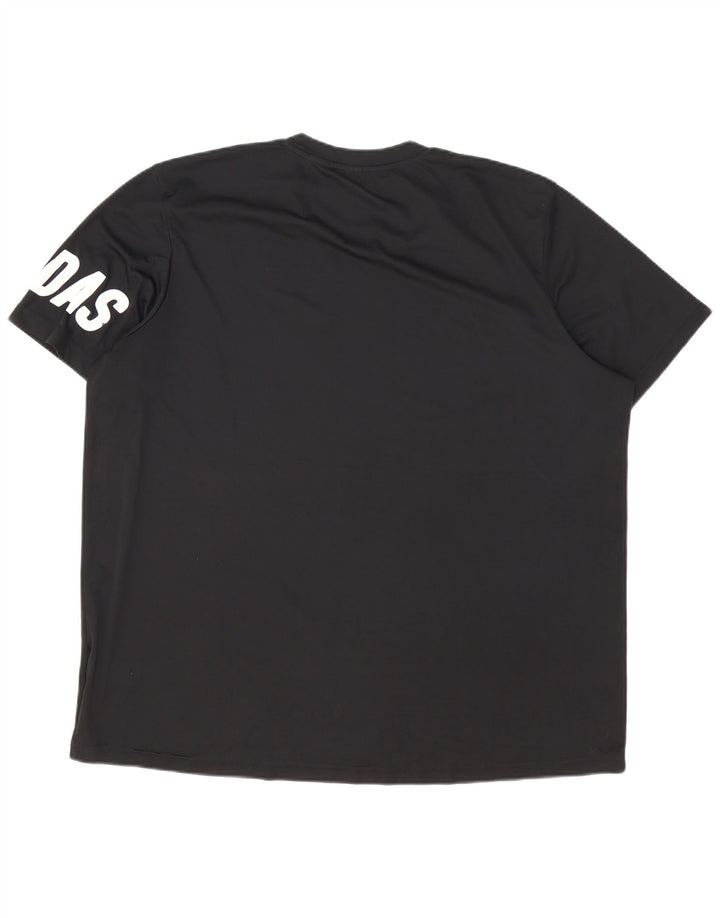 Adidas Herre Grafisk T-Shirt Top 2XL Sort Polyester