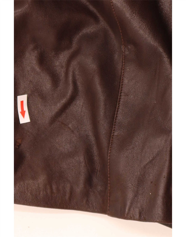 Vintage læderfrakke til kvinder UK 14 Large Brown