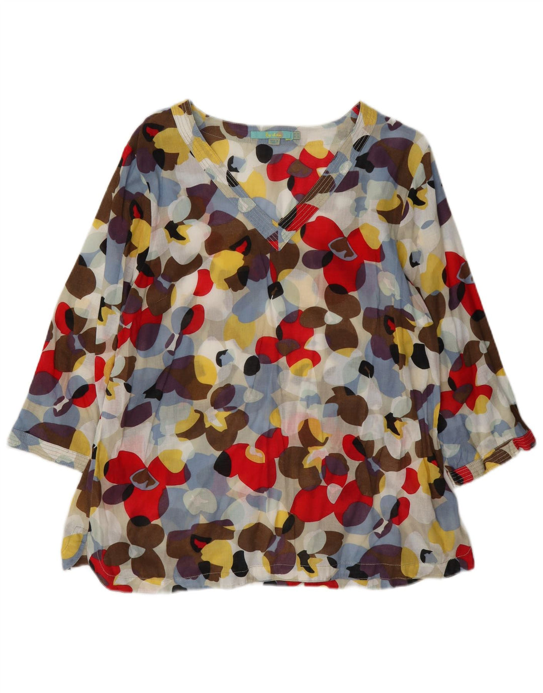 Boden Dame Se Through Pullover Shirt UK 18 XL Multicolored Floral