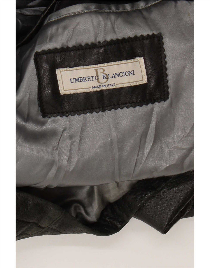 Umberto Bilancioni Herre Læderjakke UK 40 Large Sort