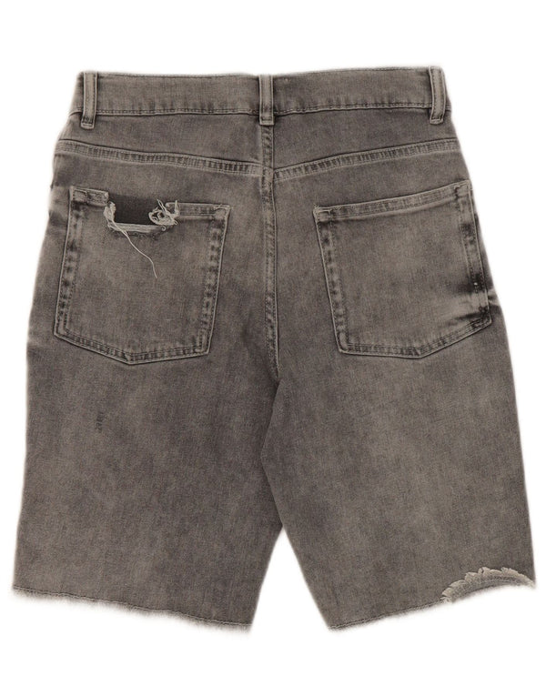 Zara Boys Distressed Denim Shorts 13-14 år W26 Grå Polyester