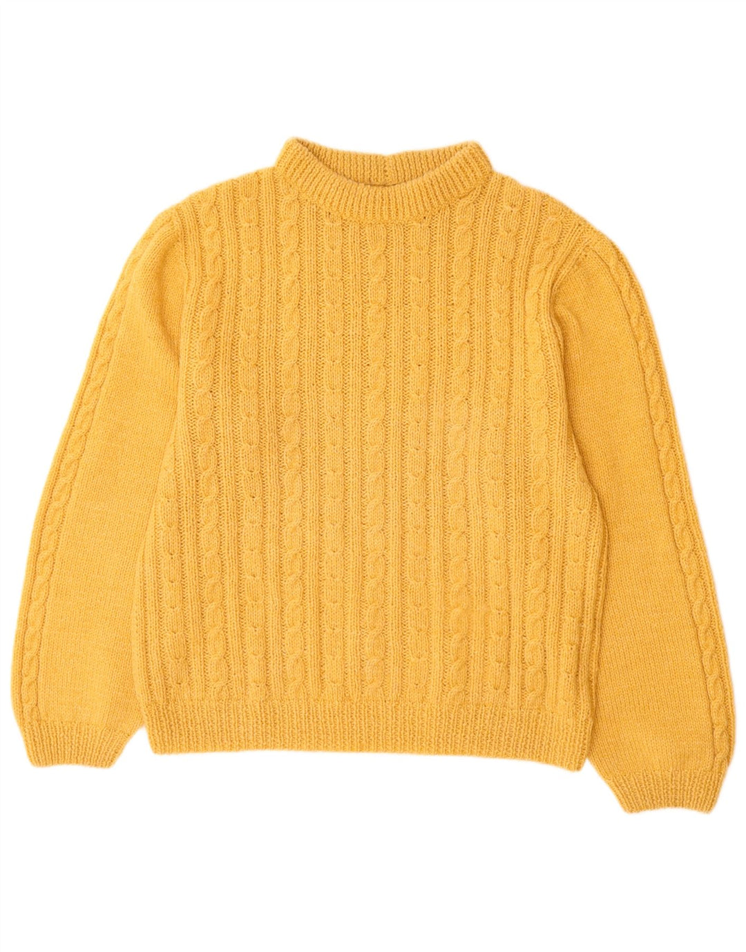 VINTAGE Dame Turtle Neck Sweater UK 14 Large Yellow