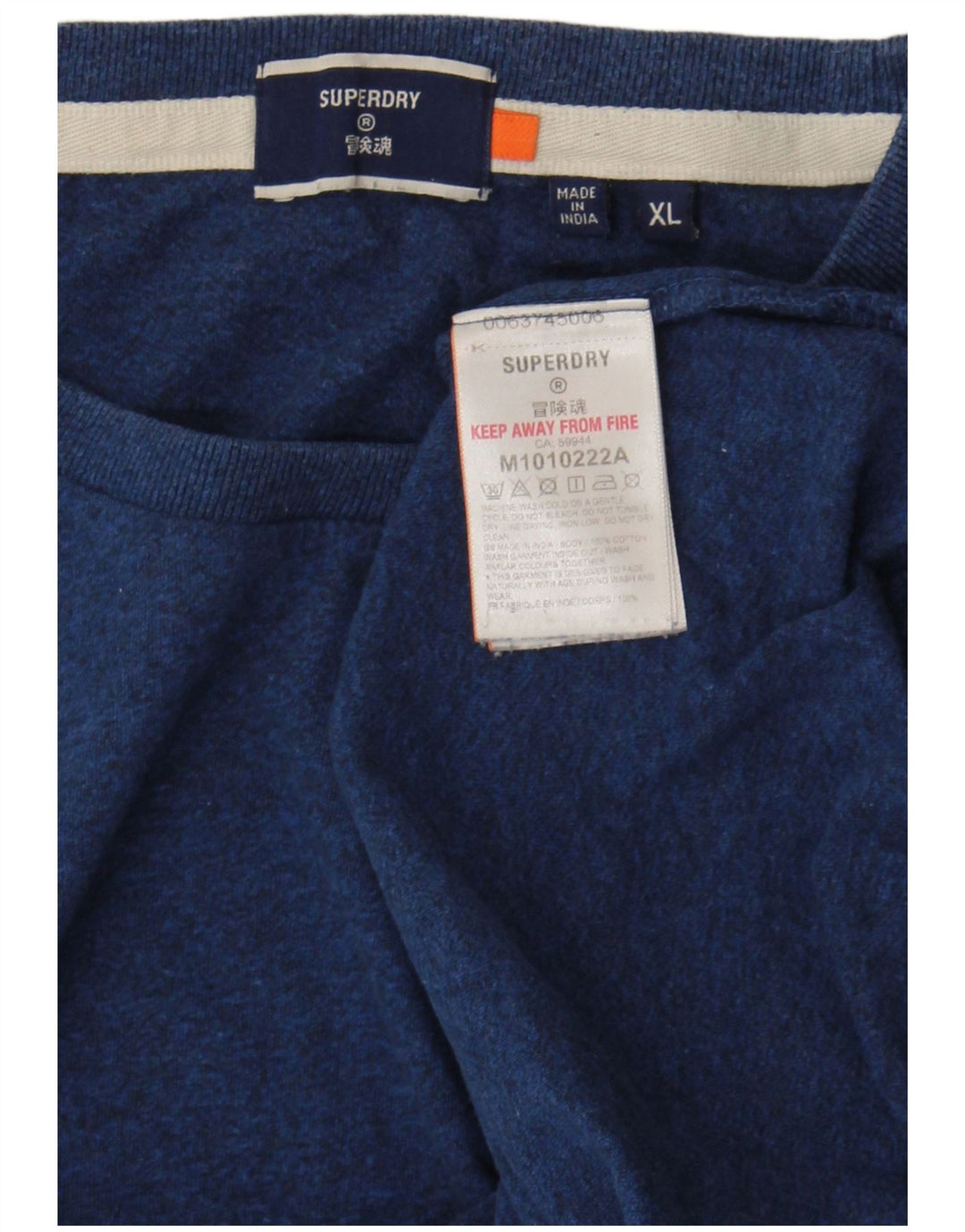 Superdry T-shirt top til mænd XL marineblå bomuld