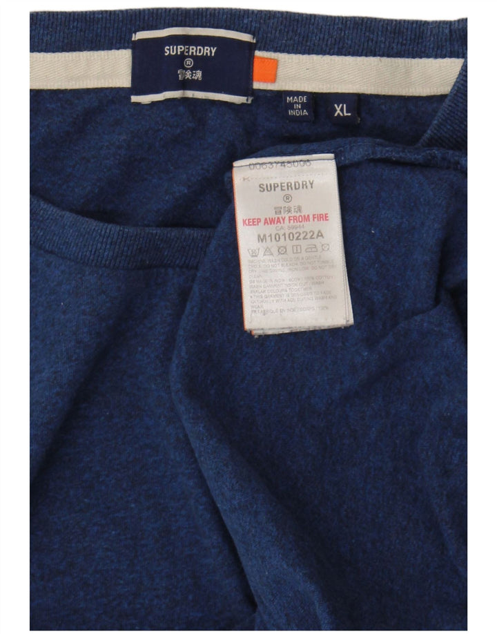 Superdry T-shirt top til mænd XL marineblå bomuld