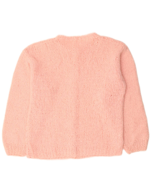 VINTAGE Dame Cardigan Sweater UK 18 XL Pink Akryl
