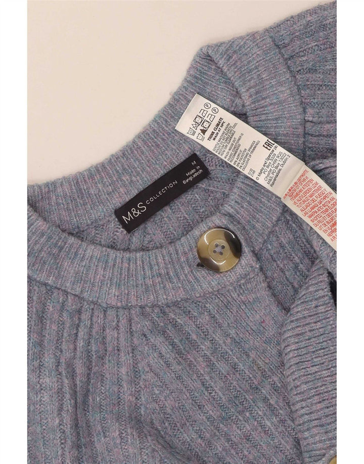 Marks & Spencer Dame Cardigan Sweater UK 14 Medium Blue Acryl