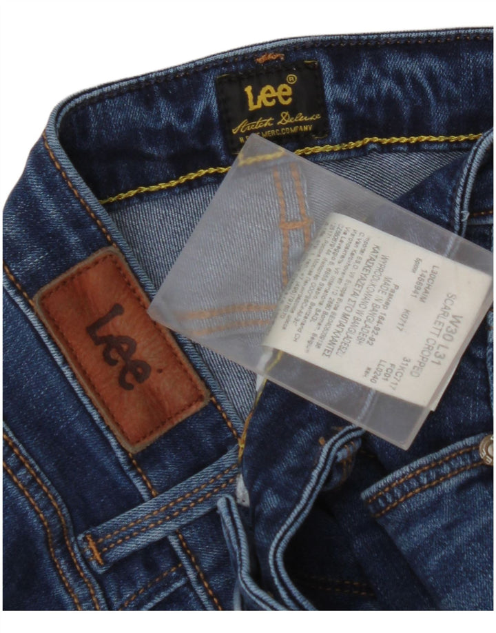 LEE Scarlett Cropped Jeans til kvinder W30 L25 blå bomuld