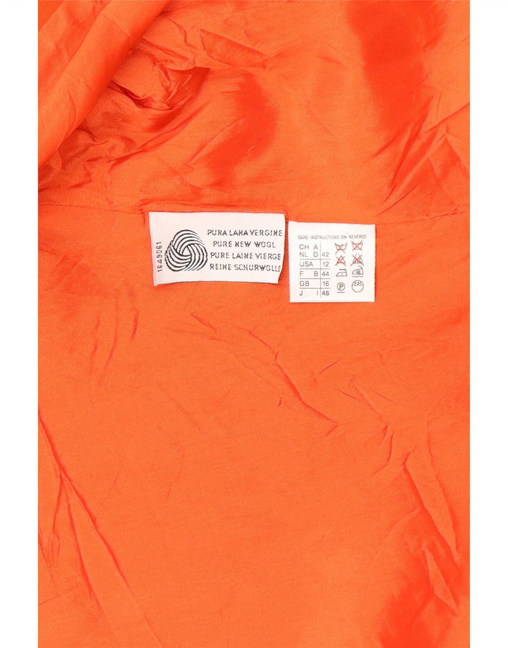 Marella Dame 2 Button Blazer Jacket UK 16 Large Orange New Wool