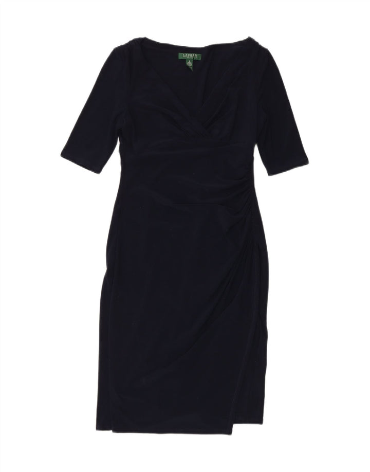 Ralph Lauren Womens Sheath Dress US 6 Medium Navy Blue Polyester