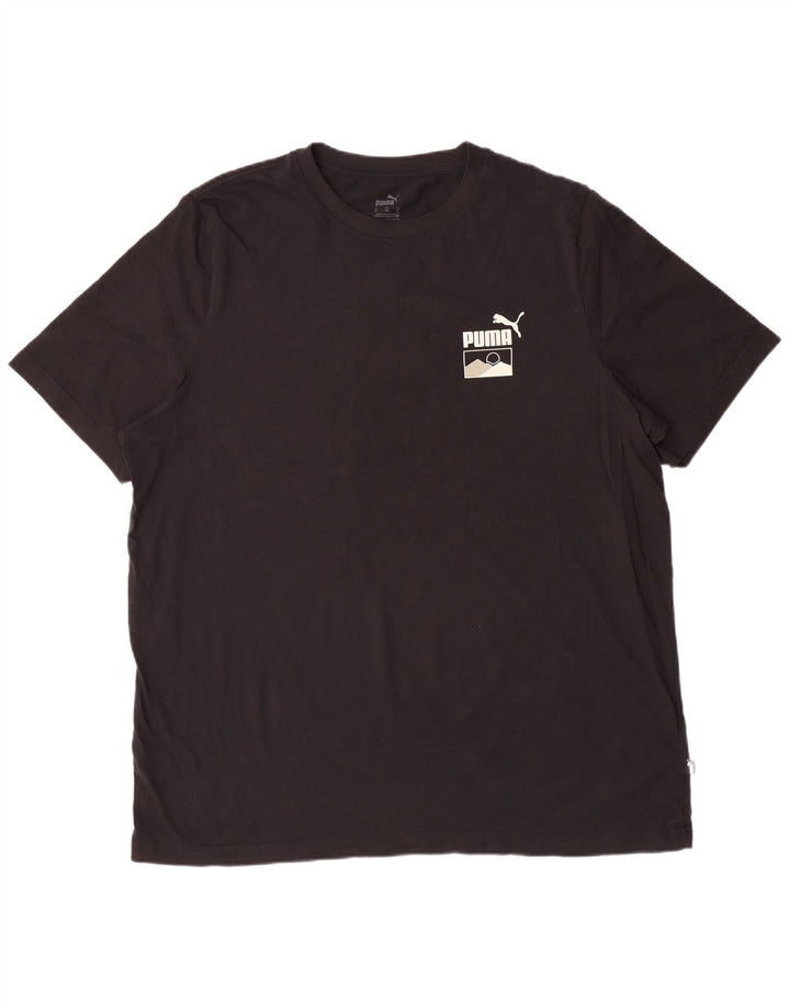 PUMA Mens Graphic T-Shirt Top XL Black Cotton