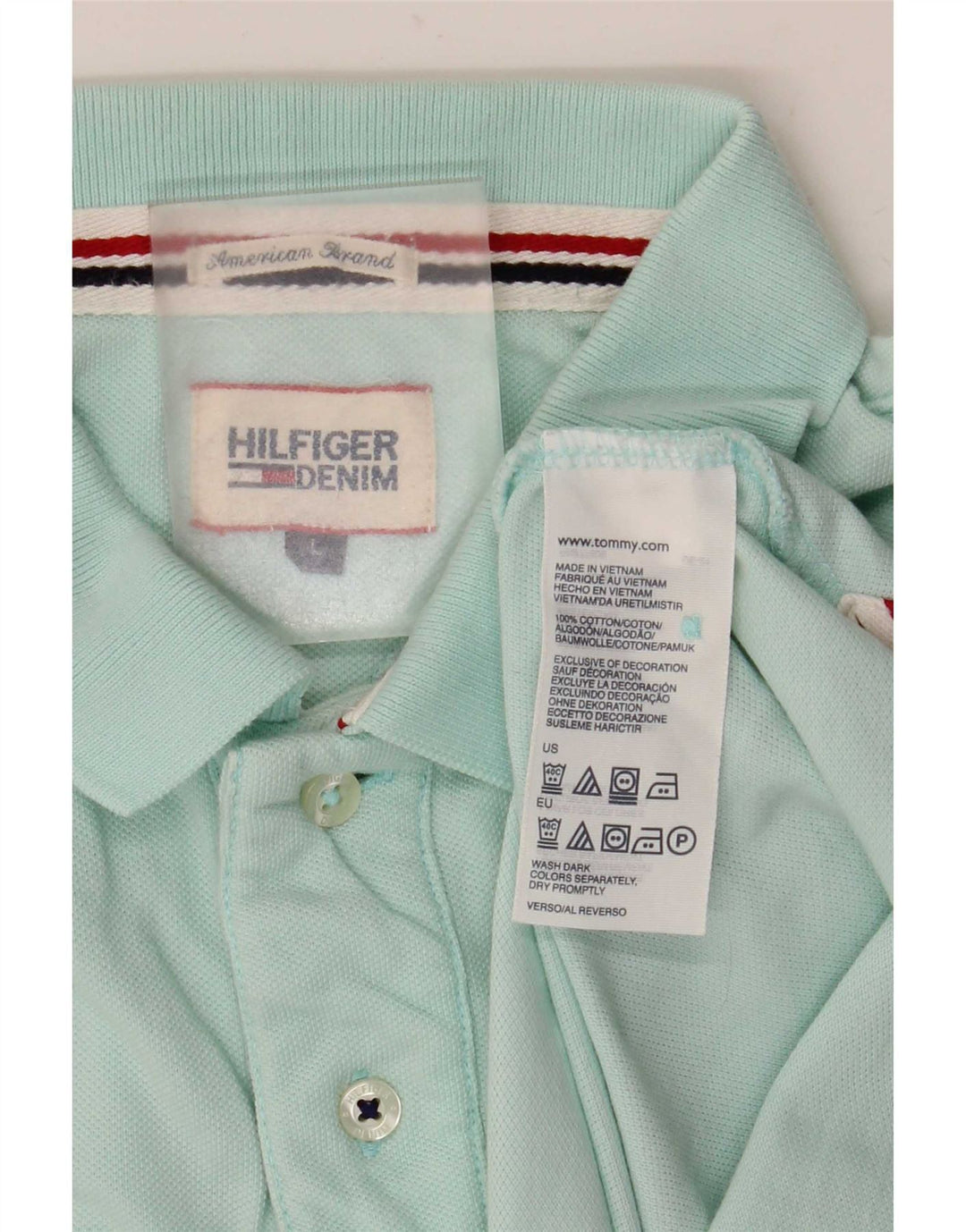 Tommy Hilfiger Polo Shirt til mænd Stor turkis bomuld